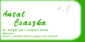 antal csaszka business card